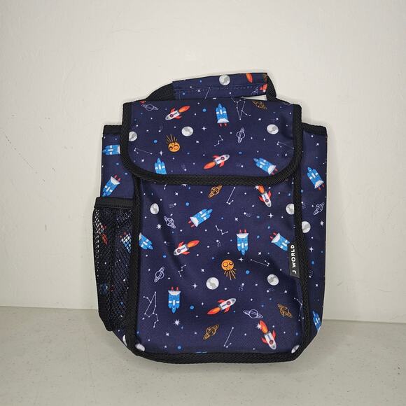 J World Lollipop Kids Rolling Backpack With Lunch Bag (16 Inch) Spaceship Blue - Picture 6 of 10